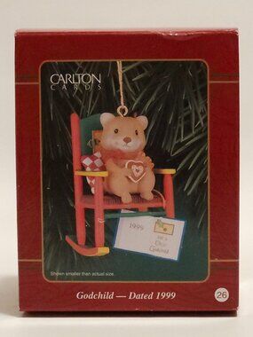 CARLTON Cards Godchild Dated 1999 Vintage Christmas Ornament with box